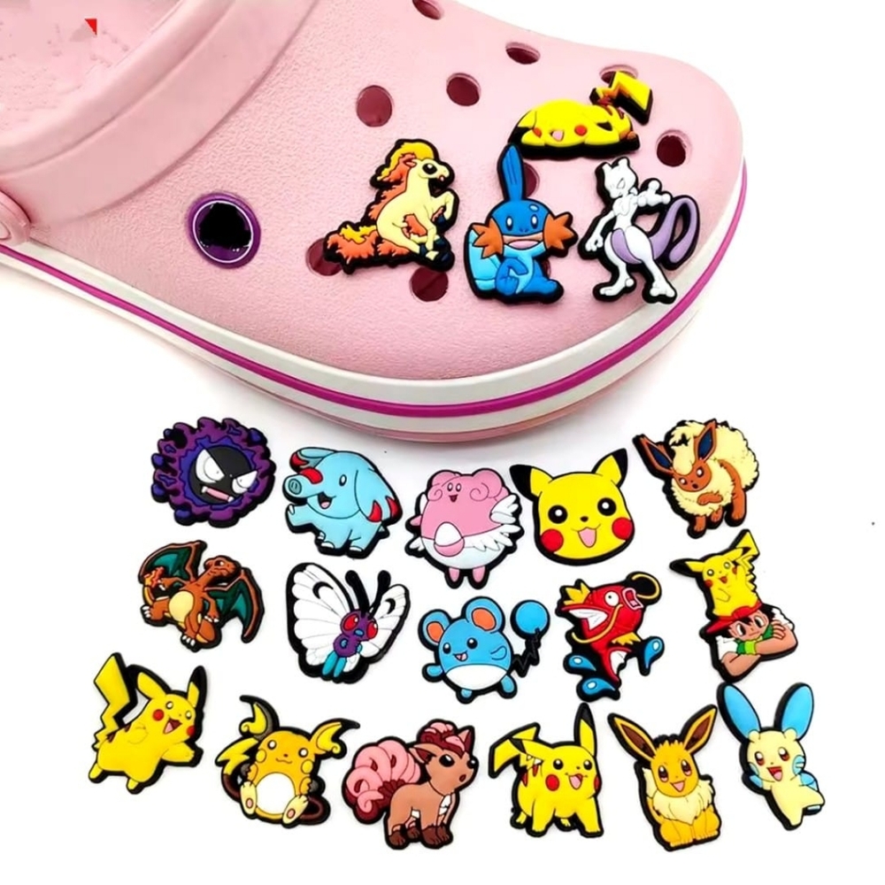20pc Pokemon Shoe Charms For Crocs 🔥 Jibbitz Anime Boy Girl Charms Pikachu